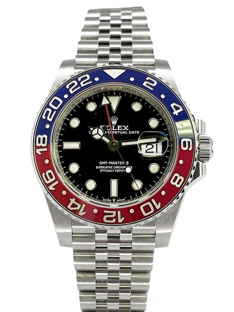 Rolex GMT Master II 'Pepsi' Black Dial Stainless Steel Jubilee 